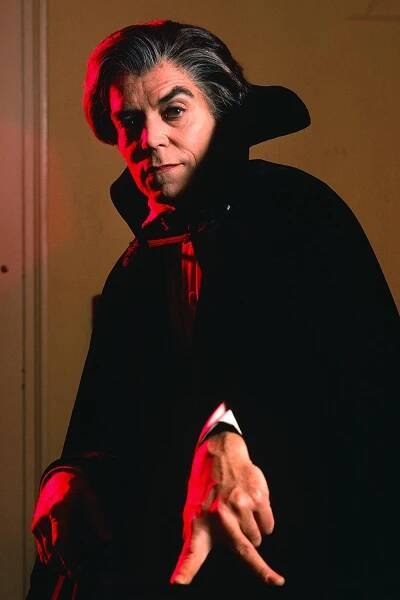 Actor Jack Betts, dressed as Dracula, a role he played on Broadway. NYC, NY, 1979. 