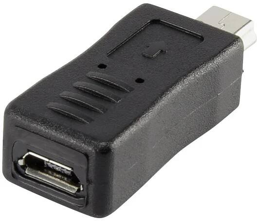 adaptér USB 2.0 Renkforce [1x mini USB 2.0 zástrčka B - 1x micro USB 2.0 zásuvka B], černá