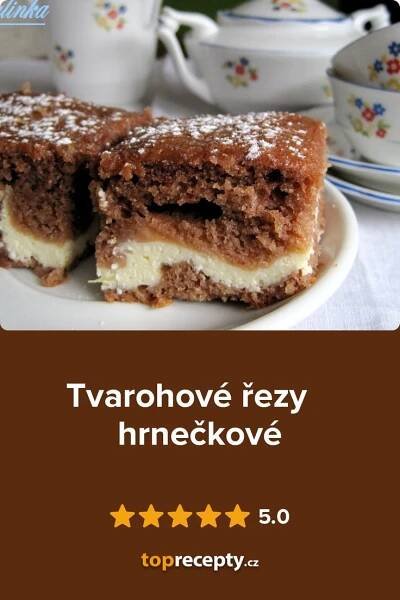 Tvarohové řezy - hrnečkový recept
