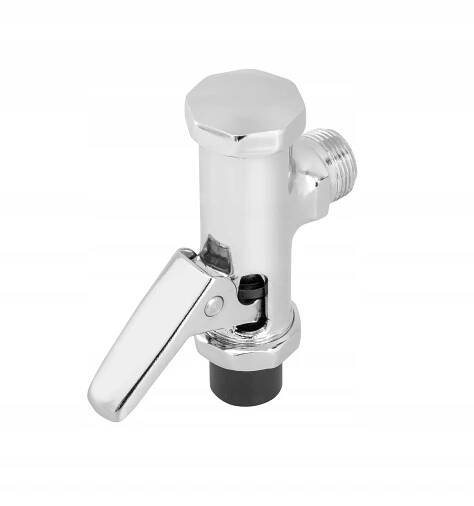 AUTOMATICKÝ SPLACHOVACÍ VENTIL 3/4" DN20 PISOÁRU WC TLAČÍTKO CHROM STŘÍBRNÝ