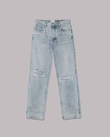 Blue Ripped Loose Jeans - Product photo