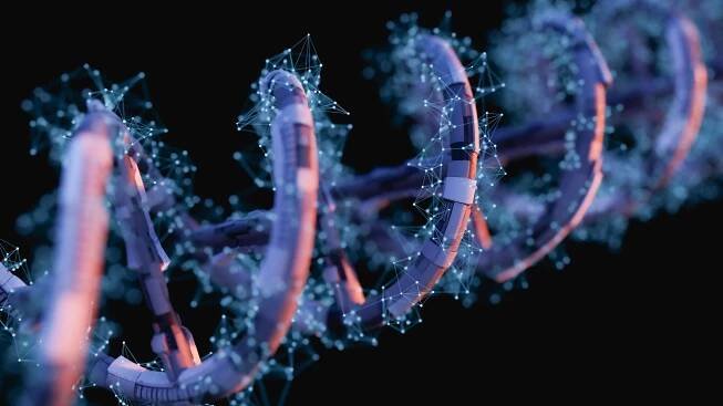 dna scifi helix - genová terapie - stock snímky, obrázky a fotky