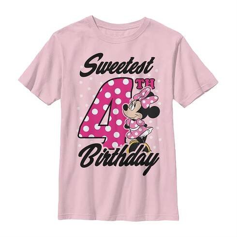 Disney Classics - Mickey Mouse - Minnie Mouse Sweet 4th Birthday - Narozeniny - Dětské Tričko