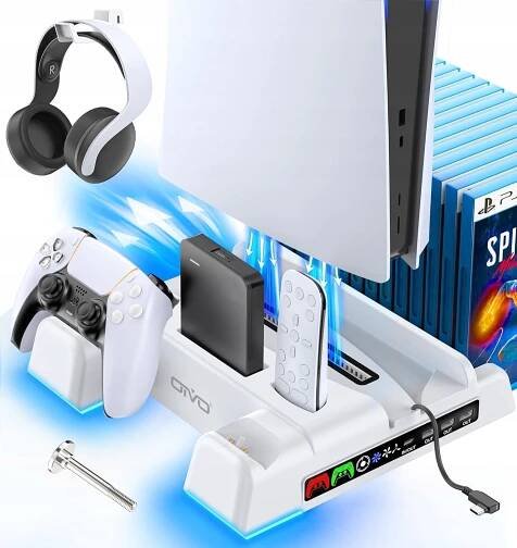 Chladicí podložka OIVO pro PS5 s nabíjecí stanicí a stojanem na ventilátor