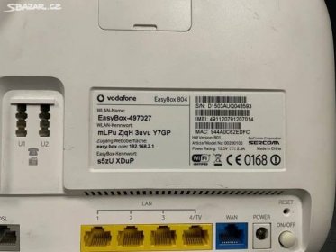 Vodafone router EasyBox 804 - Heřmanův Městec, Chrudim - Sbazar.cz
