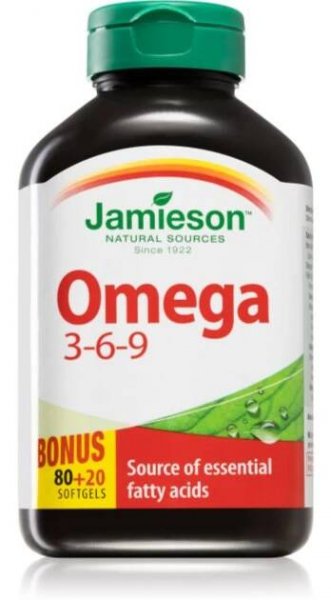 Jamieson Omega 3-6-9 1200mg měkké tobolky pro normální činnost srdce a mozku