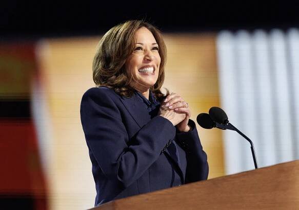 VP Kamala Harris giving a speech.