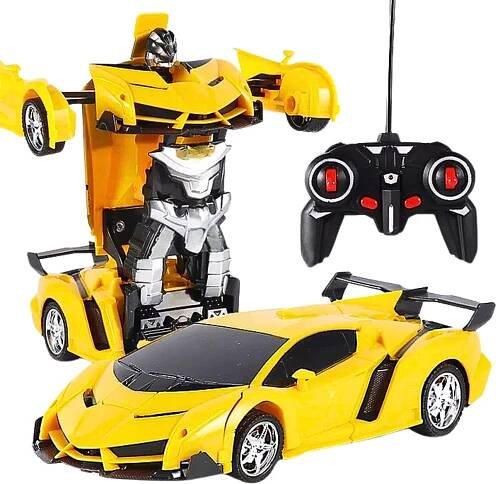 Dálkově ovládaný RC robot-auto 2v1 s LED světly, zvuky a transformací