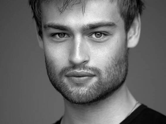 Head and shoulders image of Douglas Booth. The image is in black and white
