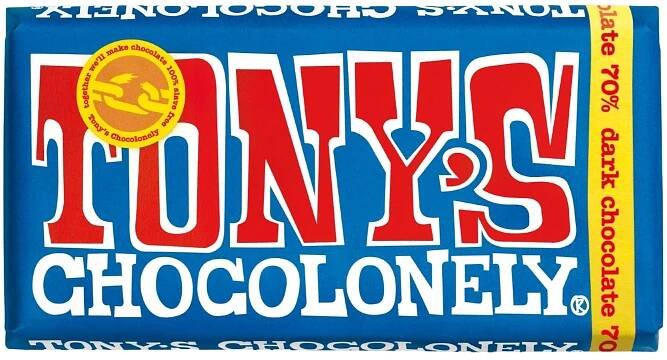 Tony's Chocolonely 70% hořká čokoláda, 180 g
