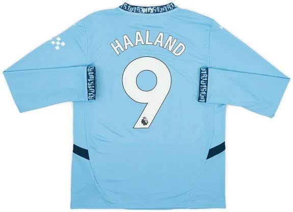 2024-25 Manchester City Home L/S Shirt Haaland #9 - 10/10 - (L)