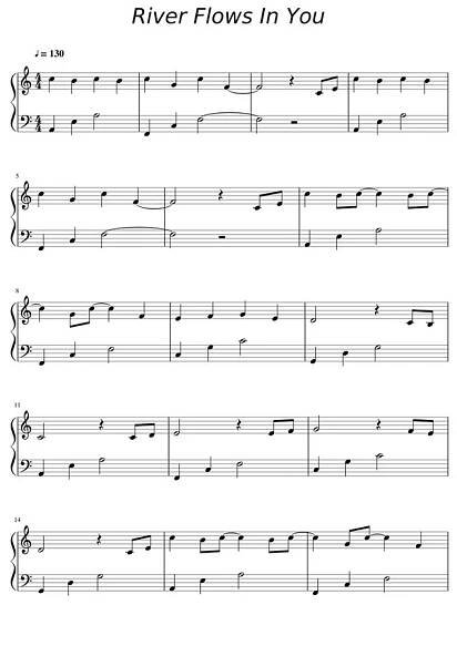 River Flows In You - Free Piano Sheet Music