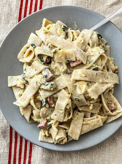 LEFOTVER CHICKEN TAGLIATELLE RECIPE - STEP BY STEP