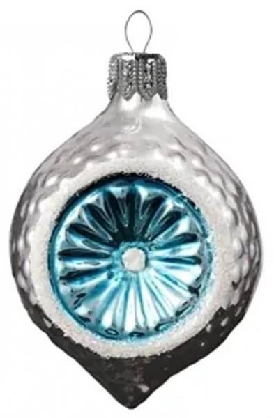 Vianočná ozdoba oliva s modrým reflektorom | Decor-by-Glassor.cz