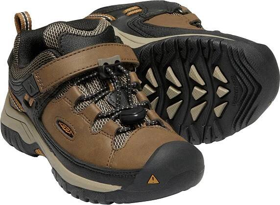 Boty KEEN TARGHEE LOW WP C S19 Kids, dark earth/golden brown - Keenfootwear.cz