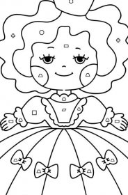 Omalovánka Malá princezna - Omalovánka podle Geometrických tvarů pro děti