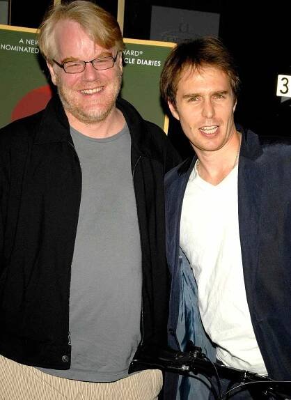 Philip Seymour Hoffman and Sam Rockwell during The Opening Night of the World Premiere of "School of the Americas"