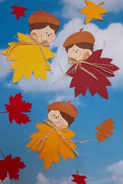 Blätterkinder im Wind – Eine Idee aus der Buntpapierwelt.de | Christmas drawing, Mothers day crafts for kids, Preschool crafts