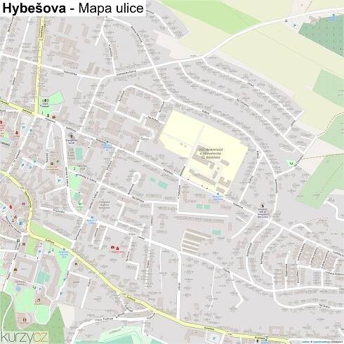 Hybešova - mapy | Kurzy.cz