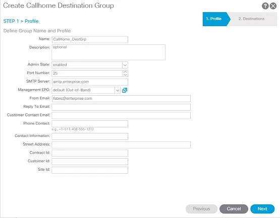 Configure CallHome feature in Cisco ACI