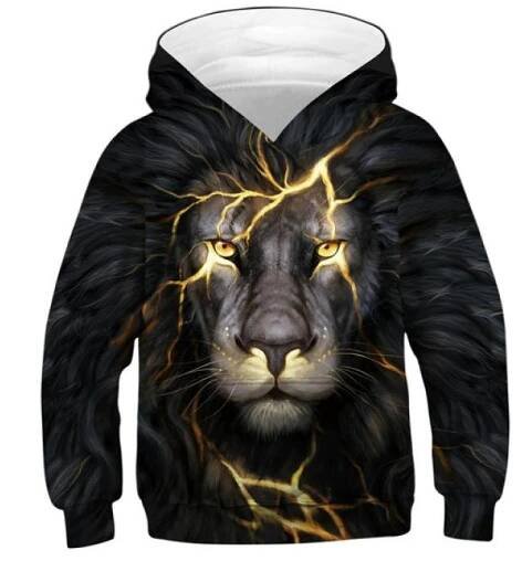 Mikina Real Wolf 3D s kapucí pro chlapce Jaro Podzim Různé styly Dětské Mikiny Kabáty Oblečení pro dospívající 4-14 let