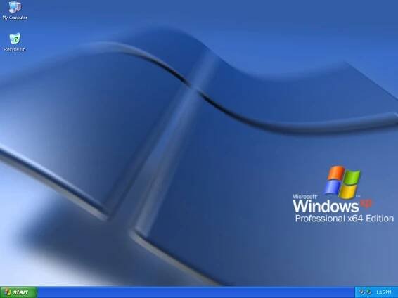 Windows XP Professional Service Pack 2 & 3 (64 bit)