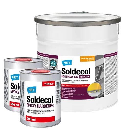 HET Soldecol HS EPOXY SG dvousložková epoxidová antikorozní barva na kov a beton - 3 l (2.5 l + 500 ml tužidlo)