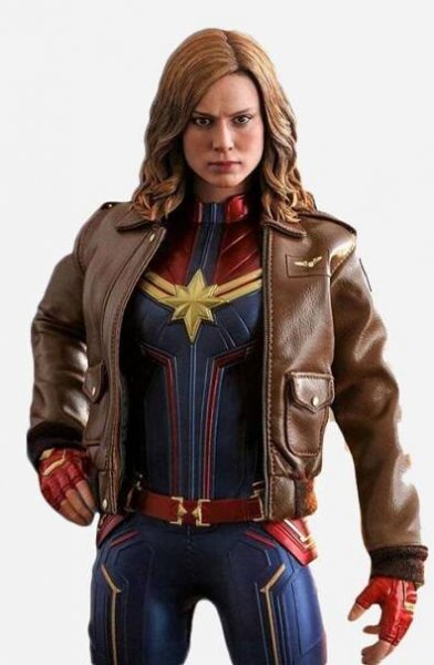 Brie Larson Captain Marvel Carol Danvers Brown Jacket