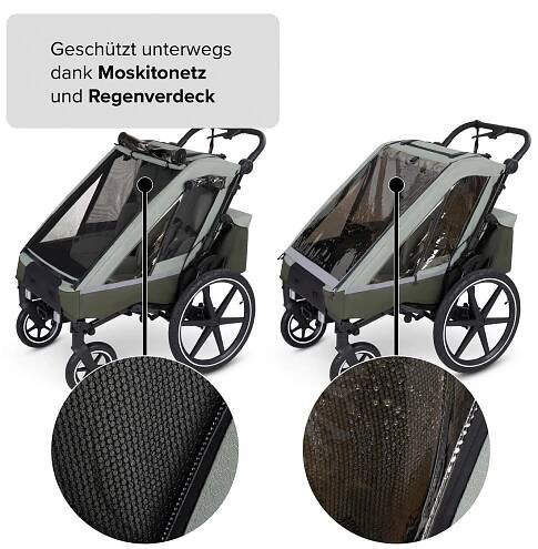 FAHRRADANHÄNGER   Tour  - Olivgrün, Basics, Textil (109/80.5/111cm) - ABC Design