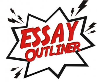 Explosion with the words Essay Outliner