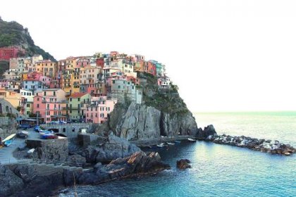 When visiting Cinque Terre with baby or toddler be sure to visit beautiful Manarola, Italy