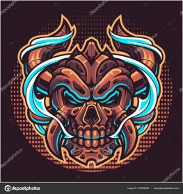 Download - Skull devil head mascot logo — Illustration