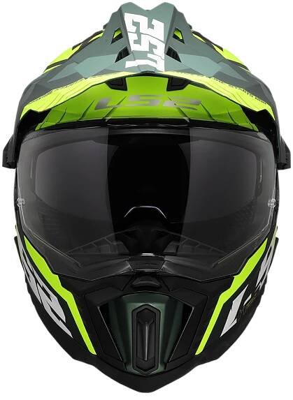 MX701 Explorer HPFC SPIRE Matt Green H-V Yellow | LS2 Helmets