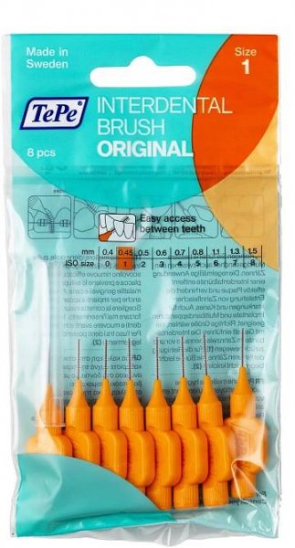 Tepe Mezizubní kartáčky oranžové 0,45 mm sáček 8 ks