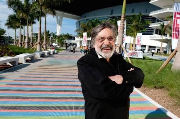 Carlos Cruz-Diez, Induction Chromatique Double Fréquence, 2011-2012. Permanent installation coordinated through Sicardi | Ayers | Bacino for the Miami Marlins Ballpark Stadium, Miami, FL. 1,672 m2