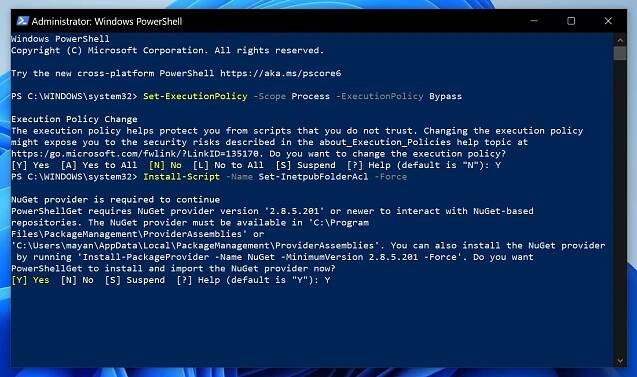 PowerShell NuGet provider