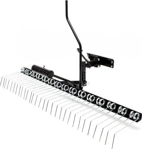 Wiltec vertikutátor 120 cm pro sekačky s pojezdem, provzdušňovač trávníku s ocelovými pružinami pro travní traktory, vertikutátor pro provzdušňování trávníků a jako odstraňovač mechu