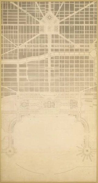 Deska 129 z Plánu Chicaga, 1909: Chicago. Obchodní centrum města v... od Daniel Burnham