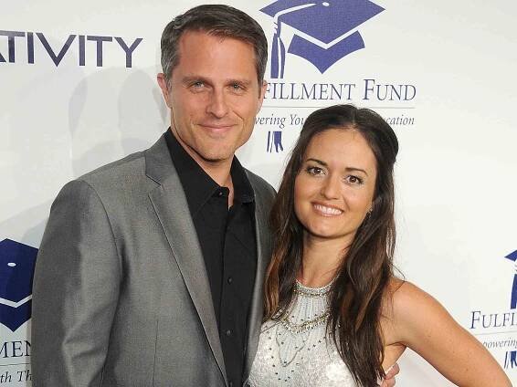 Danica McKellar and Scott Sveslosky arrive at the 20th Annual Fulfillment Fund Stars Benefit Gala on October 14, 2014 in Beverly Hills, California. 