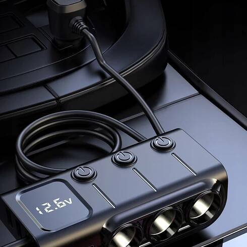 ROZBOČOVAČ DO AUTA ZÁSUVKY ZAPALOVAČE NABÍJEČKA 5xUSB USB-C 120W Váha výrobku včetně jednotkového obalu 0.25 kg