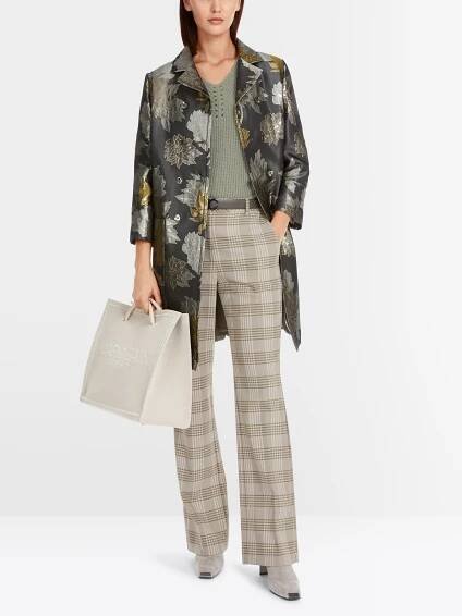 Floraler Jacquard-Mantel mit Lurex