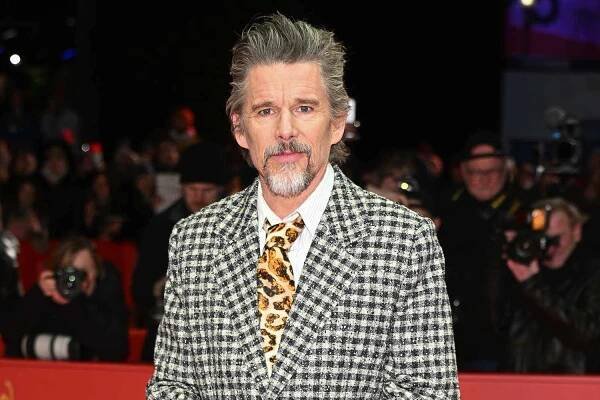 Ethan Hawke attends the "Blue Moon" premiere during the 75th Berlinale International Film Festival Berlin at Berlinale Palast on February 18, 2025 in Berlin, Germany.
