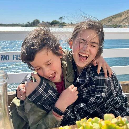 Abby Ryder Fortson and her brother