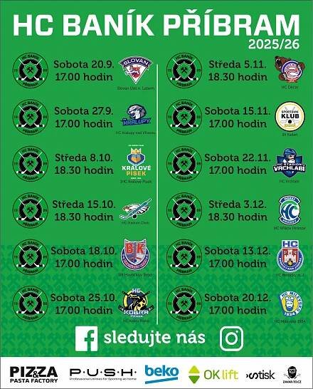 HC Příbram ROZPIS LIGOVÝCH DOMÁCÍCH UTKÁNÍ A-týmu !! HC Příbram
