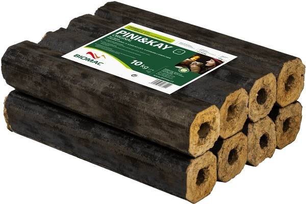Brikety dřevěné válec s dírou PINIKAY, dub/buk, 10kg