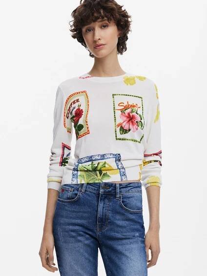 Desigual Svetr 'Postcard'