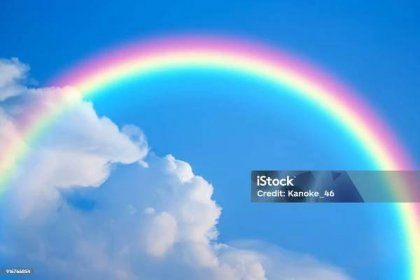 Stock fotografie Pozadí Oblohy A Duhy – stáhnout obrázek nyní - Duha - Spektrum, Obloha - Přírodní jev, Modrá