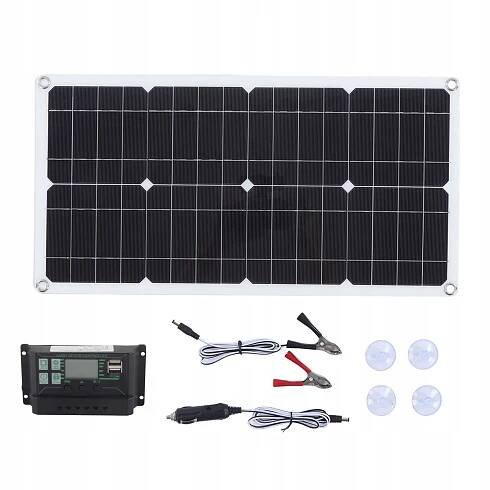 SOLÁRNÍ PANEL 250 W S REGULÁTOREM NABÍJENÍ 10 A 2X USB 12 V