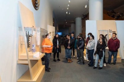 thumbnail-image: Infinity High School students learned more about the technology that shapes commercial aviation and wearable technology at the Museum of Science and Industry, as part of the community program by the Bulls and United Airlines.