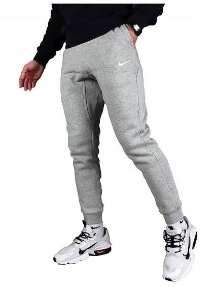 Nike TEPLÉ kalhoty BAVLNA teplákové FLEECE jogger pánské tepláky ŠEDÉ